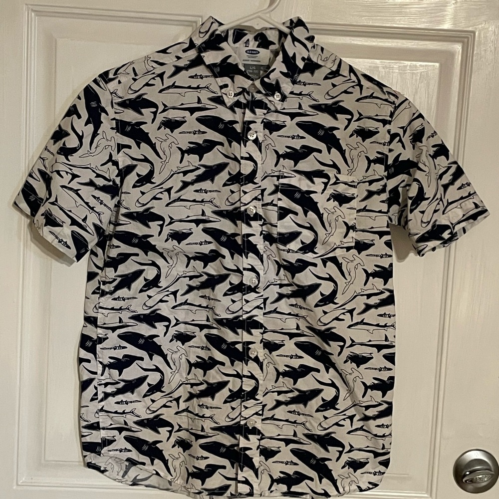 Boys Shark Button Down Shirt Shark Lovers Easter